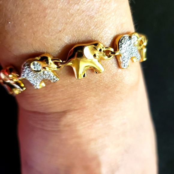 Elephant Plated D/A 18KOVSS Bracelet - Picture 2 of 3